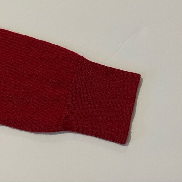 Women's Talbots Allover Cableknit Crew Sweater In Red Pop Size 5p - Picture 8 of 12